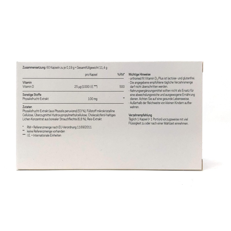 orthomed orthomed fit Vitamin D3 Plus 60 veg. Kapseln (11,4g)
