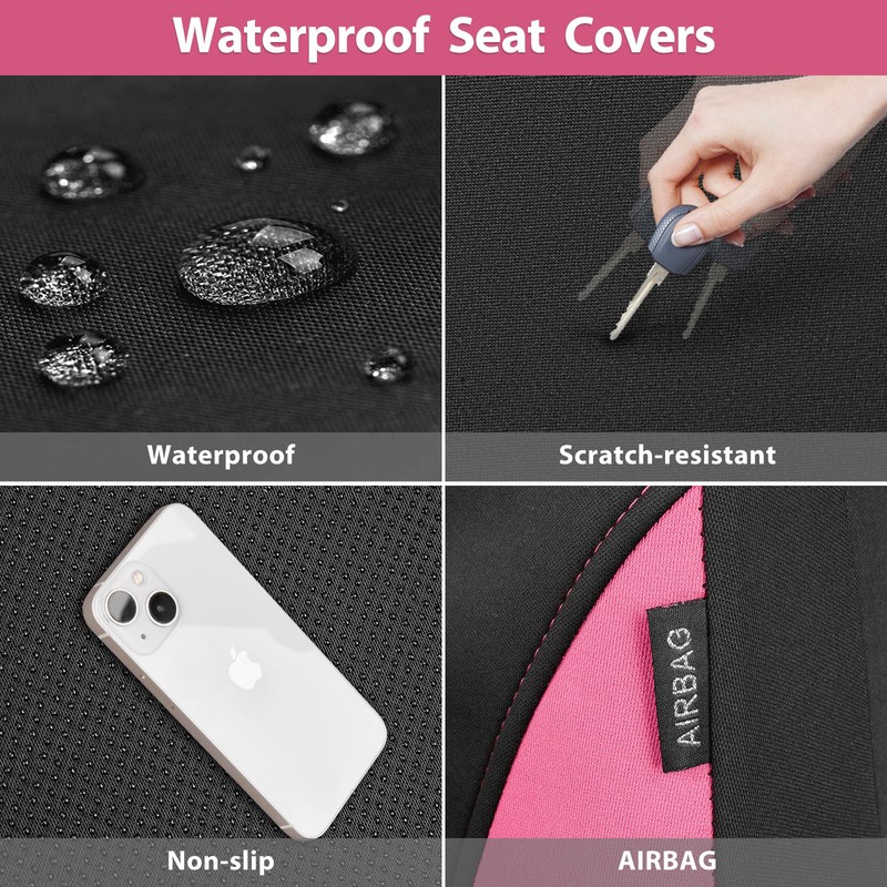 CAR PASS Waterproof Car Seat Covers Full Sets, Universal Fit