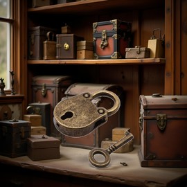 1Set Vintage Antique Style Mini Classic Padlocks Key Lock with Keys Keyed Padlocks