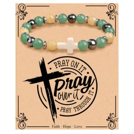 JoycuFF Baptism Day Communion Gifts Cross Bracelets for Women Religious Gifts for Christian Easter