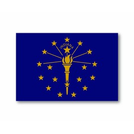 State of Indiana Flag Vinyl Decal Bumper Sticker for Cups, Tumblers, Cars, Vehicles, Laptop, Windows, Trucks, and Coolers 5" x 3.3" (1)