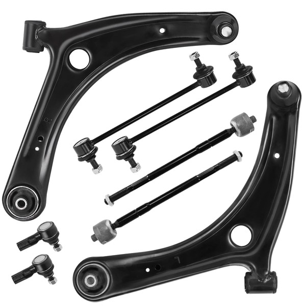 AUTOSAVER88 -Front Suspension Control Arm Kit Compatible with 2008-2017 Mitsubishi Lancer, 2007-2013 Mitsubishi Outlander, w/Tie Rod, Sway Bar Accembly