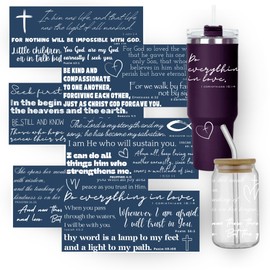 Bible Verse UV DTF | UV DTF Decals | Religious Tumbler | Waterproof Sticker | Tumbler Decals | Custom Water Bottle | Bible Verse Decal (White)