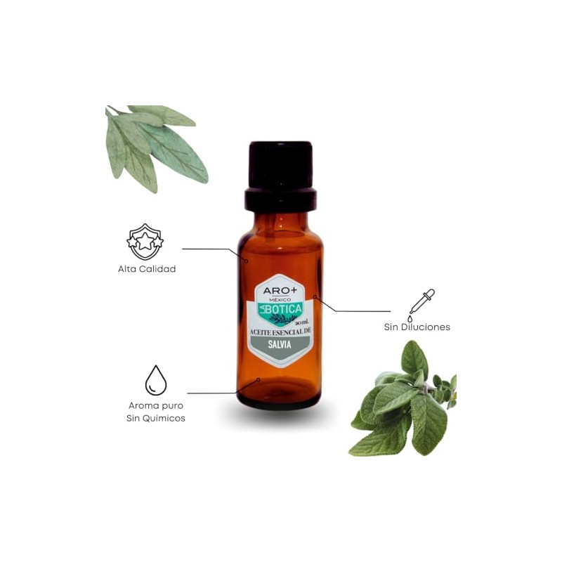 Aceite Esencial de Salvia Natural Puro Aromaterapia