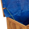 TREATLIFE HOME Patio Storage Box with Wheels, Solid Acacia Wood,
