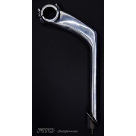Stem - Fito Aluminum Alloy Handle Bar Stem - TWIN 2 BOLT - Gooseneck, Handle bar: 25.4mm, Frame: 22.2mm, for Beach Cruiser Bikes, BMX Bikes, Comfort Bikes, (Silver)