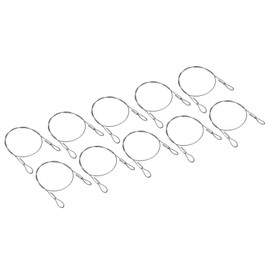 PATIKIL 10pcs 30cm Safety Security Cable Wires Stainless Steel 30cm x 1mm Stage Lighting Rope with Double Loops for DJ Lighting Luggage Lock