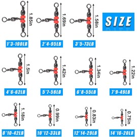 25PCS Fishing Swivel 3 Way Triple Swivels T-Shape Fishing Barrel Swivels Line Connector Tackle Accessories for Saltwater Freshwater Fishing Gear (2 * 4-95LB - 25pcs)