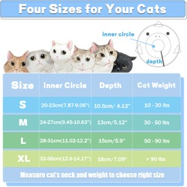 Cat Recovery Collar Lightweight Adjustable Cat Cone Collar After Surgery Protective Collar for Cats Kitten and Puppy - Lnichot (L(Weight 5-9kg))