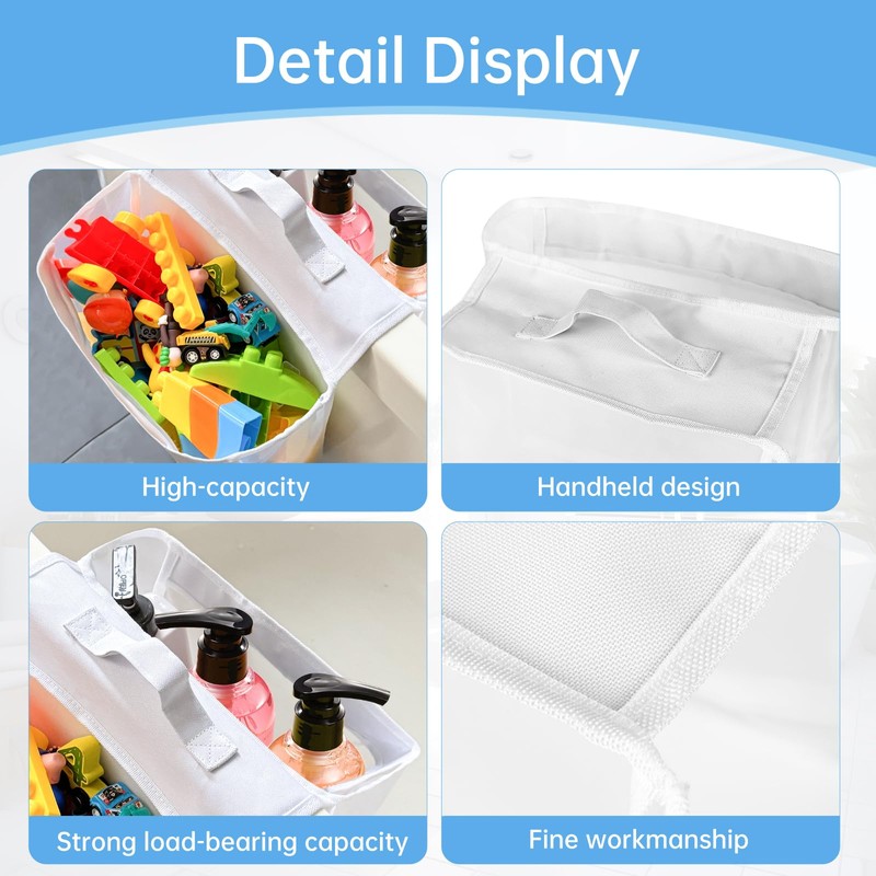 ODIWEN Bath Toy Storage Bag with 2 Compartments, Bath Toy
