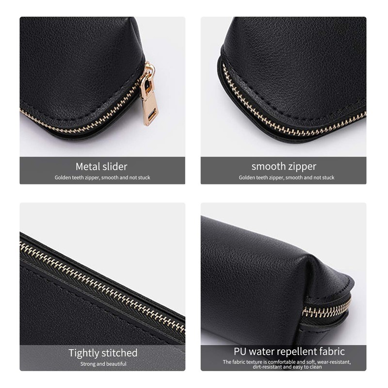 Fyore Leather Pencil Case Slim Design Pen Bag with Metallic