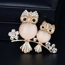 Comelyjewel Brooch Owl Shape Rhinestone Covered Crystal Beauty Brooch Pin Scarves Shawl Clip For Women Ladies