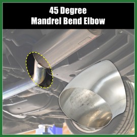 Motoforti OD 3" 45 Degree Mandrel Bend Exhaust Elbow Pipe SS304 Stainless Steel Bend Tube 20GA /.036" Wall Thickness Exhaust Piping for Car Exhaust Pipe Elbow 2pcs Long-lasting