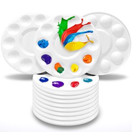 Hulameda 12 Pcs Paint Palettes, Paint Palette Tray Plastic for Kids and Adults to Create DIY Craft Professional Art Painting