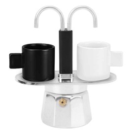 2 Cup Stovetop Espresso Maker, 100ml Double Head Coffee Pot Classic Italian Coffee Maker Espresso Maker Stovetop, DIY Conduit Coffee Pot for Home Cafe (Decagon Base)