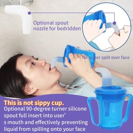 Ehucon - Taza reguladora de disfagia para personas mayores con dificultad para tragar, con taza de sorbo de 5 cc y 10 cc, dispositivos de asistencia, solo líquidos, no se utiliza espesante, no taza