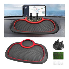 KVAEY Car Anti-Slip Mat Phone Holder, Multifunction Car Dashboard Rotatable Phone Mount with Anti-Slip Pad, Phone Stand Dashboard Mat for Phones Keys Gadgets, Car Accessories