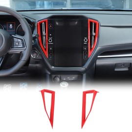 Daeiclru Center Console Side Air Outlet Cover Trim Fit for Subaru WRX 2021-2023, ABS Air Conditioning Vent Outlet Trim Frame Interior Accessories (Center Console Air Outlet, Red)