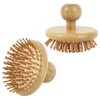 Hand-held Bamboo Massage Comb Round Wooden Scalp Massager Wooden Hair