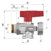 Simplex KFE Ball Valve G1/2" M x G3/4" M for