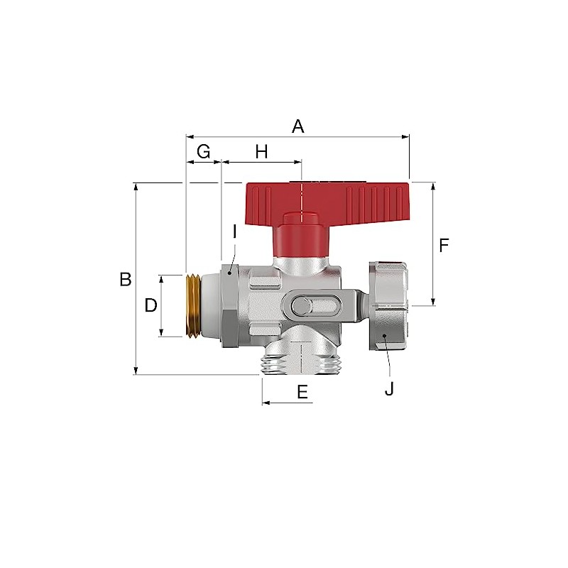 Simplex KFE Ball Valve G1/2" M x G3/4" M for