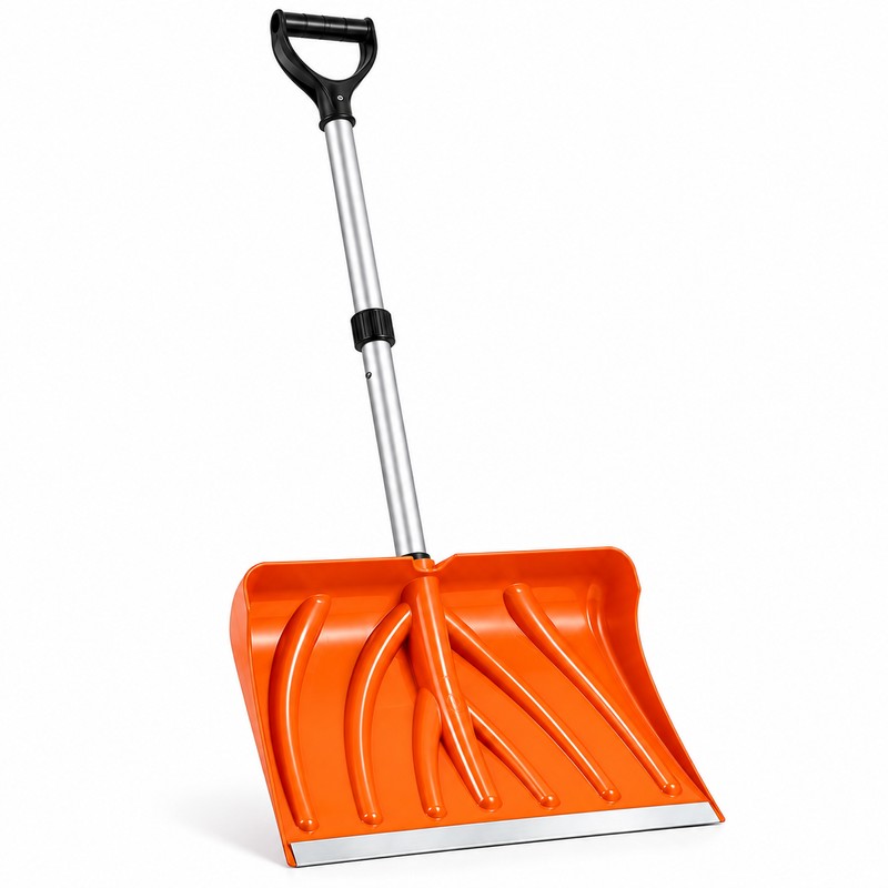 18-Inch Snow Shovel for Driveways and Walkways – Adjustable Aluminum
