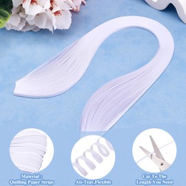 Craftdady 1200 Strips Quilling Paper Strips 390 x 3 mm White for DIY Craft Quilling Paper Painting Wall Decoration