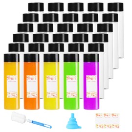 OMNISAFE 15Pcs 12Oz Round Plastic Juice Bottles with Caps, Empty Reusable Clear Bottles with Leak-Proof Lid, Bulk Water Containers for Cold Drinks, Smoothie and Beverages