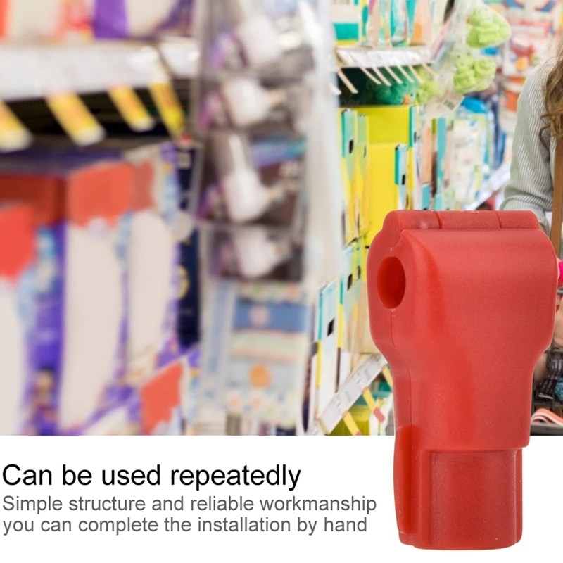 Pack of 100 Red Plastic Anti-Theft Security Lock Hooks with