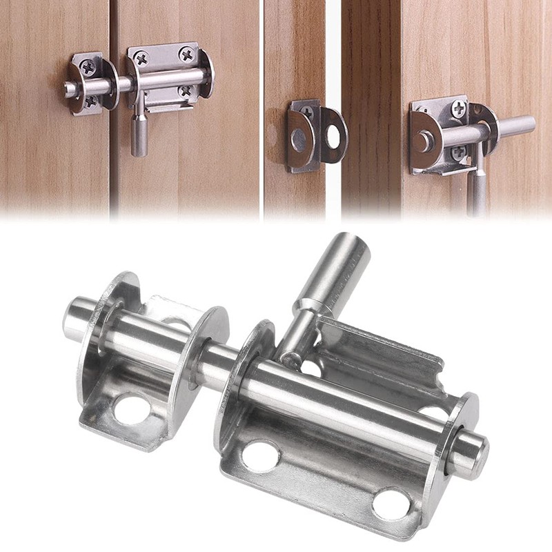 SeonFook 2pcs Sliding Barrel Bolt Round Bar Latch Stainless Steel