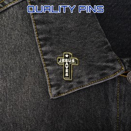 Herxion Jesus Saves Enamel Pins, Cross Christian Pins for Backpacks, Faith Hat Pins, Religious Novelty Brooch Pins, Backpack Lapel Pins for Men, Women, Girls, Boys. For Lanyard, Bags, Hats