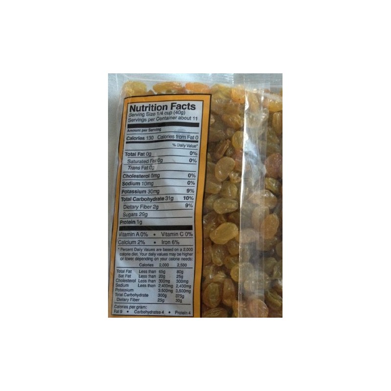 Trader Joe's California Golden Raisins, Plump & Tangy /160z., 454g.
