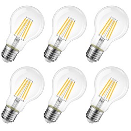 LVWIT LVWIT LED Lampe E27, 470 lm, warmwei? 2700K, ersetzt 40 Watt, Classic Kolbenform Filament, klar (6er Pack)
