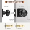 GOBEKOR Black Door Knobs Keyless Interior Door Knobs Matte Black