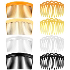 8 Pcs Hair Side Comb Small French Twist Comb 11/23 Teeth Decorative Hair Pins Vintage Style Hair Clips Transparent Hair Styling Accessories for Women Girls Bridal Wedding Veil Fine