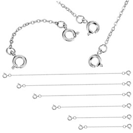 jojofuny 6 Pcs Silver Necklace Bracelet Extenders Chain Extenders for DIY Jewelry Making for Anklets Necklaces