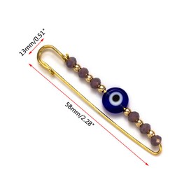 Mystart 4 Pieces Good Luck Blue Evil Eye Brooch Pins Crystal Safety Pins Scarf Hijab Collar Pins for Men Women