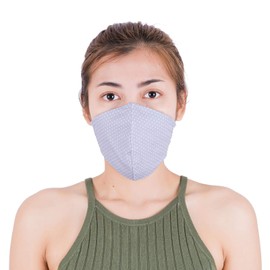 LOFBAZ Cloth Face Coverings Neck Strap Comfort with Nose Wire Filter Pocket Washable Adjustable Reusable Print (Polka Dots Gray - Adult M)