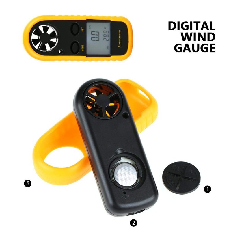 Wind Speed Gauge, Anemometer Portable Digital Air Flow Speed Meter