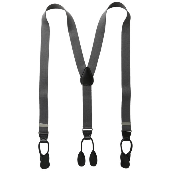 Status Men's Suspenders 11/4 Inch Poly Elastic 46 Inch Leather