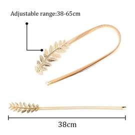 TRKETK 4 Pcs Curtain Tie Backs, Gold Curtain Holdbacks Creative Leaf Curtain Tieback Curtain Clips Rope Adjustable Gold Leaf Curtain Tie Backs for Home Hotel Bedroom Office (Golden Leaves)