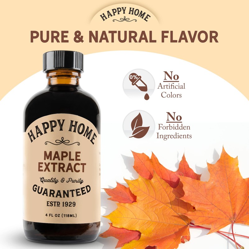 Happy Home Premium Natural Maple Flavor - Certified Kosher, 4