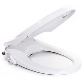 JEP Dual Nozzle Manual Bidet Toilet Seat for Round Toilets with Soft Close Seat and Cover | Bidet Seat for Rear & Feminine Cleaning, Easy to Install, Convenient, and Power Free (Round Toilet)