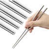 5 Pairs Stainless Steel Chopsticks Reusable Dishwasher Safe Lightweight and