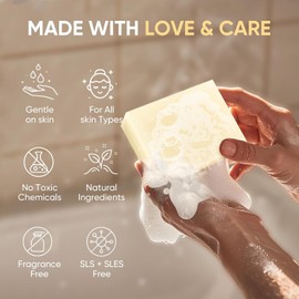 Beef Tallow Soap Bar - All Natural and Organic Grass Fed Tallow Soap Unscented - Moisturizes, Soothes, Hydrates Face & Body Wash Great for Itchy, Dry, Sensitive Skin, 4 oz