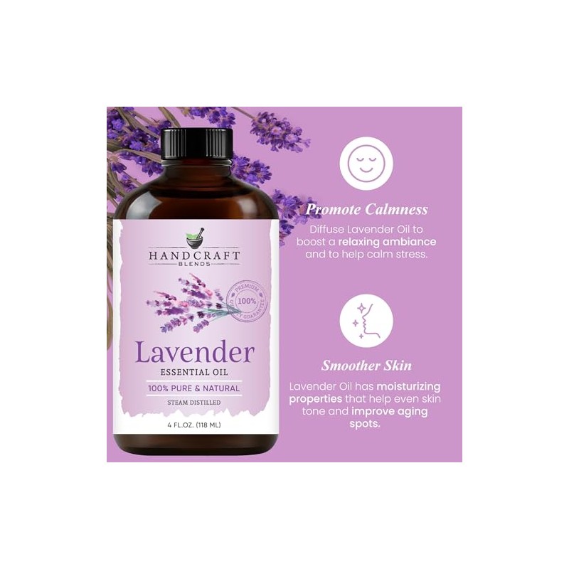 Handcraft Lavender Essential Oil - Huge 4 OZ - 100%