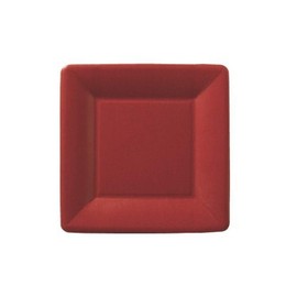Ideal Home Range Boston International IHR Classic Linen Square Disposable Dessert Paper Plates, 7-Inches, Dark Red, 8