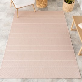 nuLOOM 5' x 8' Outdoor Performance Area Rug, Oeko-TEX Certified, Weather Resistant, High Traffic, Patio, Balcony, Outside, Alaina Light Pink