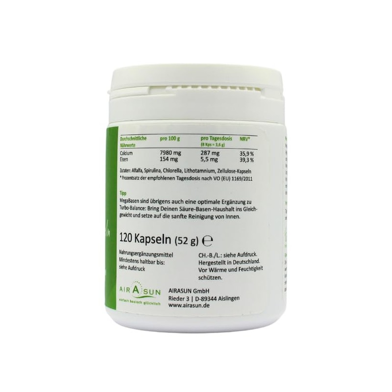 Megabases Algae Mix with Spirulina, Chlorella, Lithotamnium, Alfa Alfa Capsules