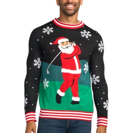 Tipsy Elves Men's Christmas Golfing Santa Sweater Size Large